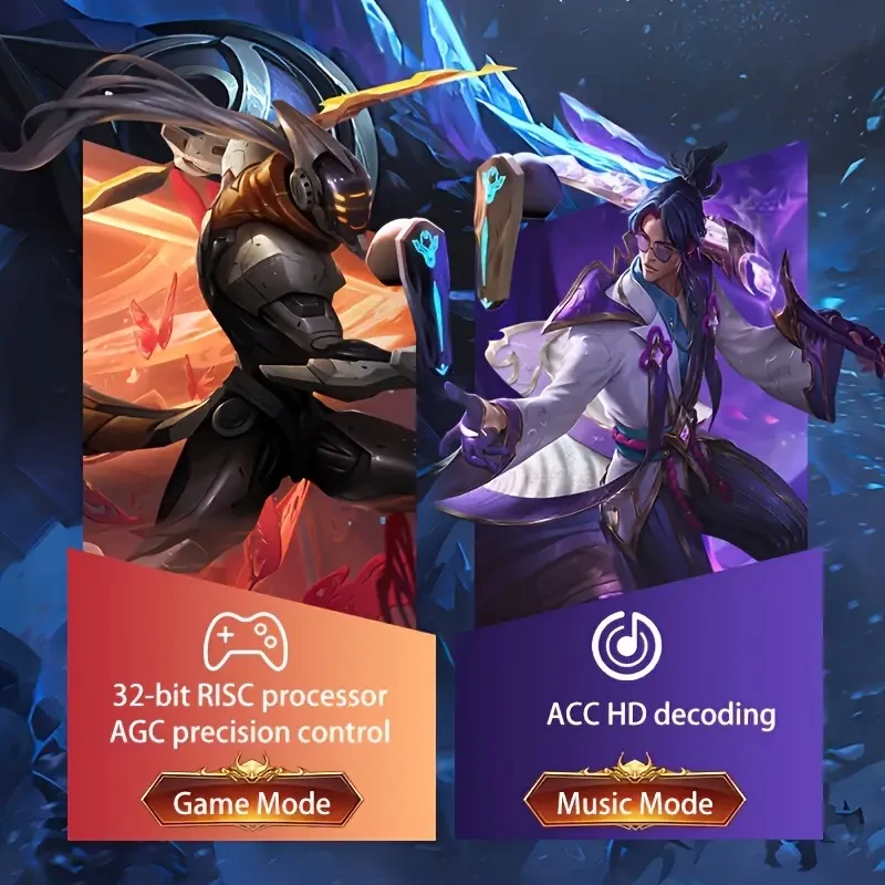 Menzluio HiFi Stereo Wireless Gaming Earbuds with LED Charging Case, Touch Volume Control, RGB Effects & Noise-Canceling Mic