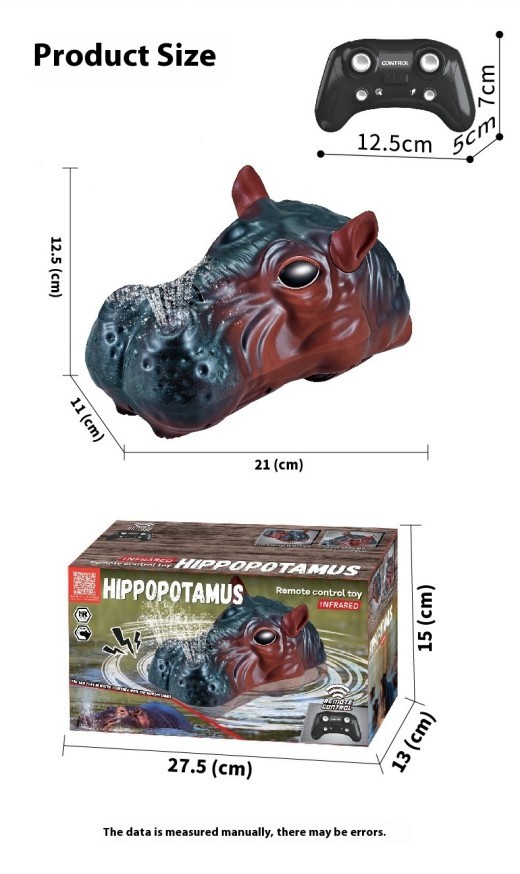 Remote Control Hippo Water Spray Animal Remote-control Ship Water Toy Boat Model