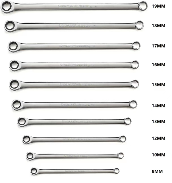 Extra Long Wrench Set Metric Size 8-19MM