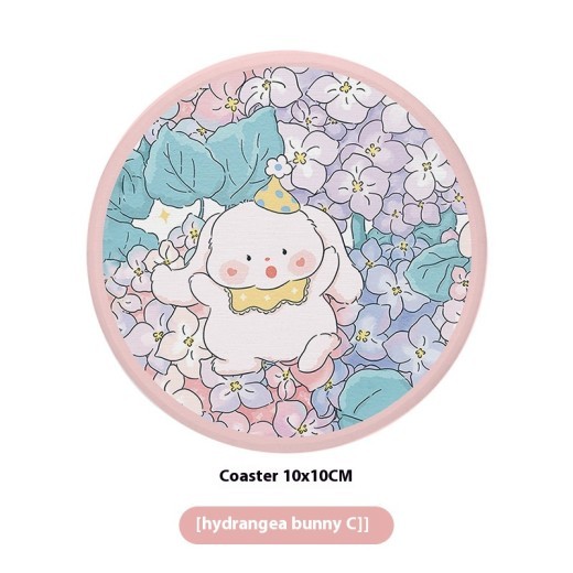 Ins Cartoon Bathroom Diatom Mud Coaster Hydrophilic Pad Quick-drying