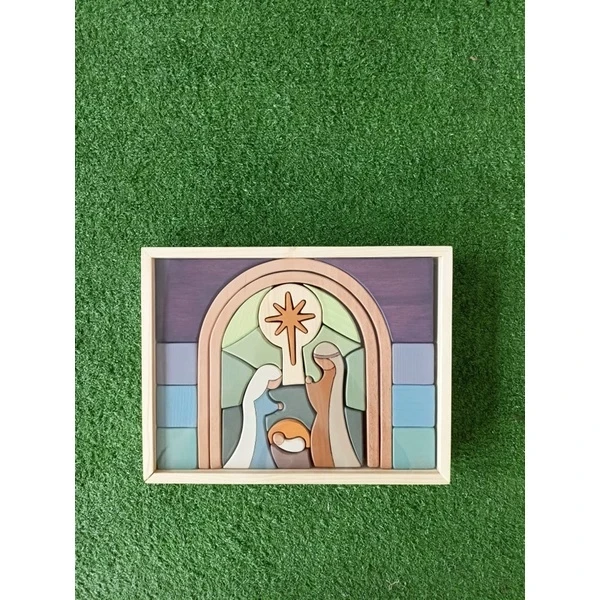 Nativity Puzzle Block with Acrylic Cover by Asa Wooden Toys