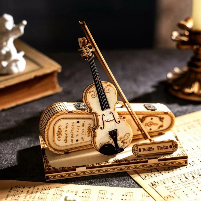 ROLIFE Robotime 3D Wooden Puzzle - Violin TG604K Hobby And Toy Collection