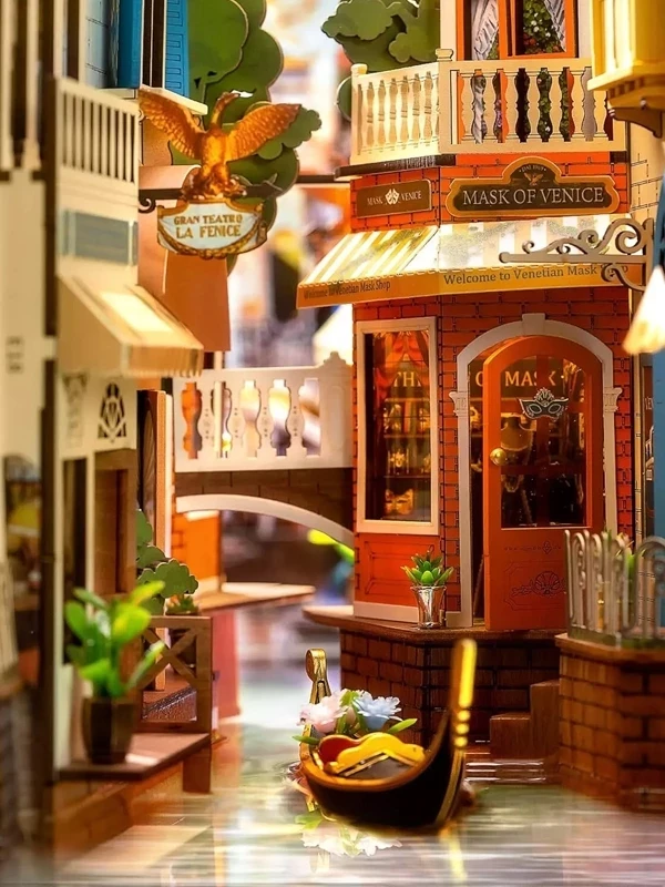 Toy Puzzle 3d DIY Wooden Book Nook Kit Led for birthday Gift Christmas Halloween Adult Child