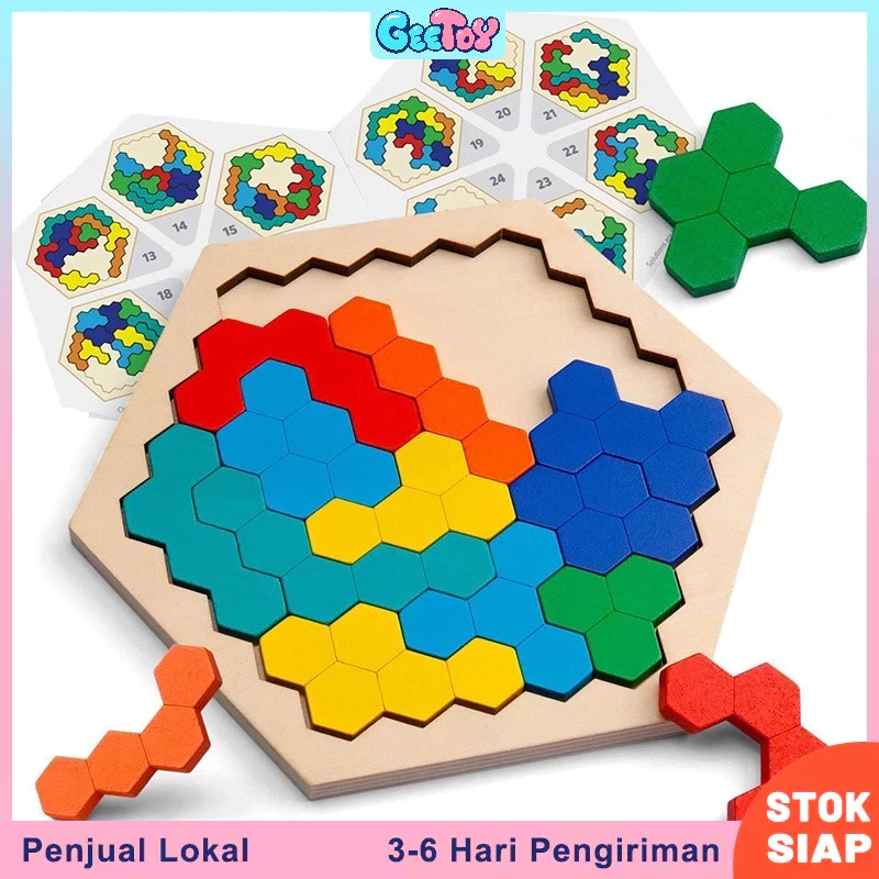 Geetoy Wood Toy Puzzle Tangram Toys Education Colorful Wood Puzzle For Kids