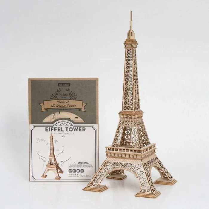Building Toys Rokr ROBOTIME Roklife Eiffel Tower Puzzle 3D Wooden Kids Toys