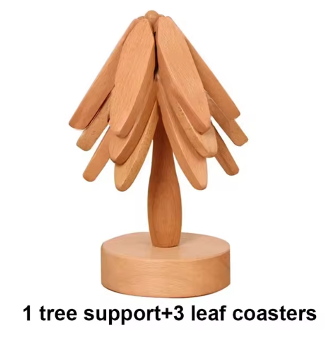 Artisanal Wooden Coasters Trivets Set