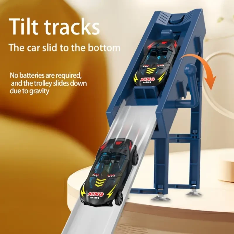 Inmoredo Exciting Racing Track Toy Set with Alloy Car - Dual Game Modes, Suction Cups for Easy Setup, Educational Play for Youngsters(The Color of The Car Is Random)