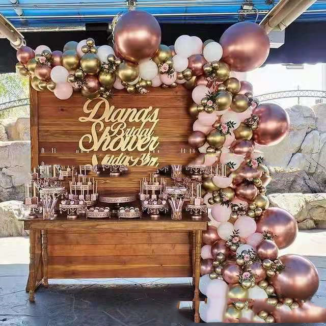 Retro Rose Gold Balloon Chain Set Birthday Party Decoration