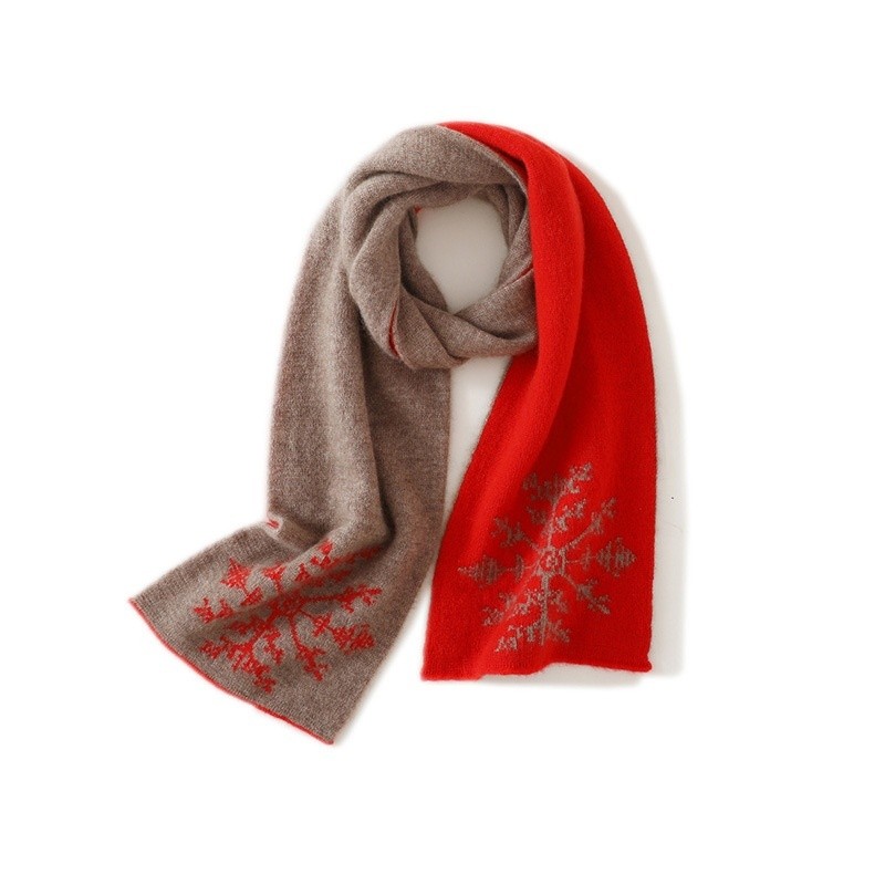 Women's Autumn And Winter Thickening Jacquard Cold-proof Windproof Warm Mid-length Knitted Cashmere Scarf