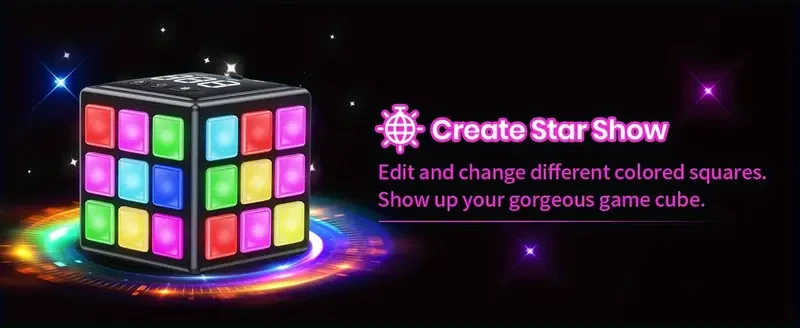 Rechargeable Brain-Boosting Game Cube for Youngsters & Adults - 15 Fun Memory & Speed Games, Adjustable Volume, USB Charging - Perfect Gift for Boys & Girls Ages 6+