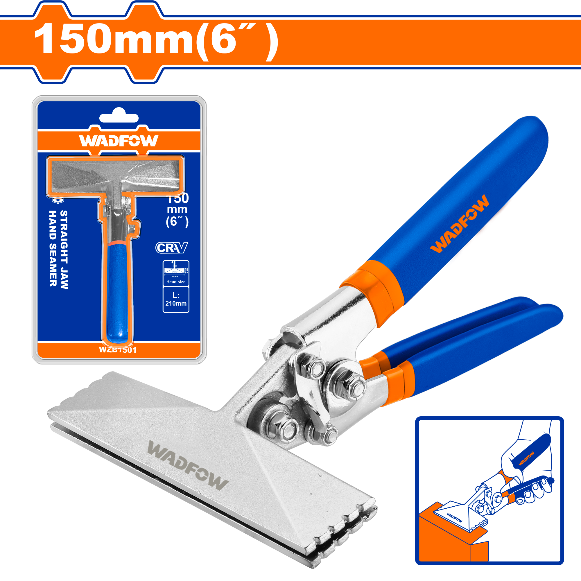 Straight jaw hand seamer