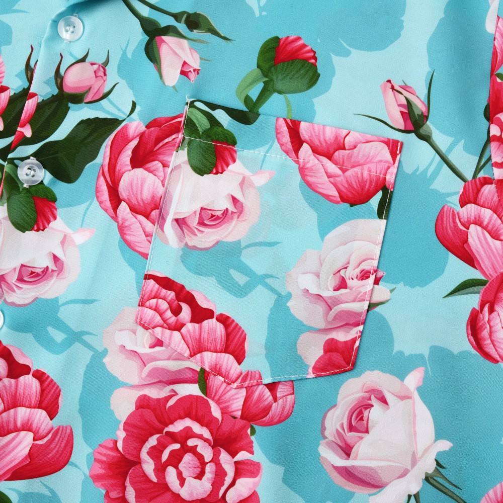 Hawaii Beach Ice Silk Printed Shirt Men