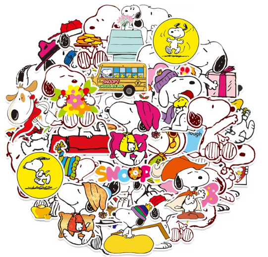 50Pcs Snoopy Laptop Skateboard