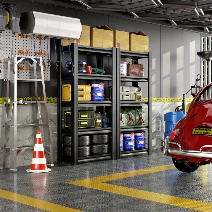 Garage Storage Shelves Heavy Duty, 5 Layers Adjustable Height Metal Shelving Unit, Suitable For Garage Basement, Industrial Shelves Practical Shelves