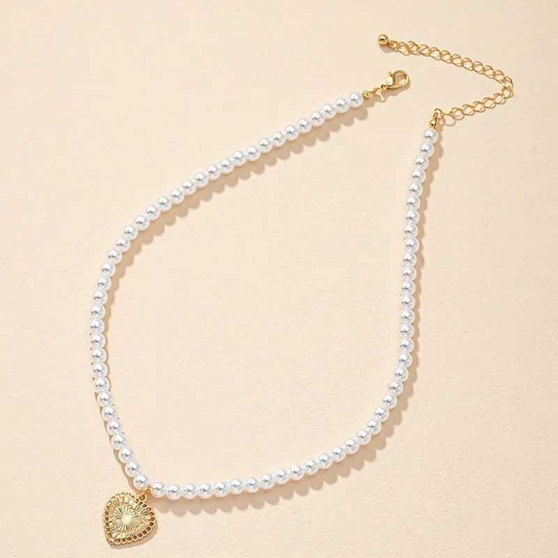 Women's French Light Luxury Pearl Love Necklace