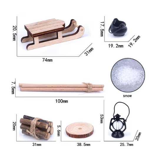 1:12 Dollhouse Miniature Sleigh