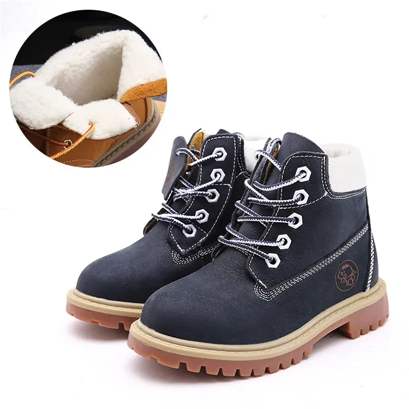 Small Yellow Leather Shoes Children's Large Size Martin Boots