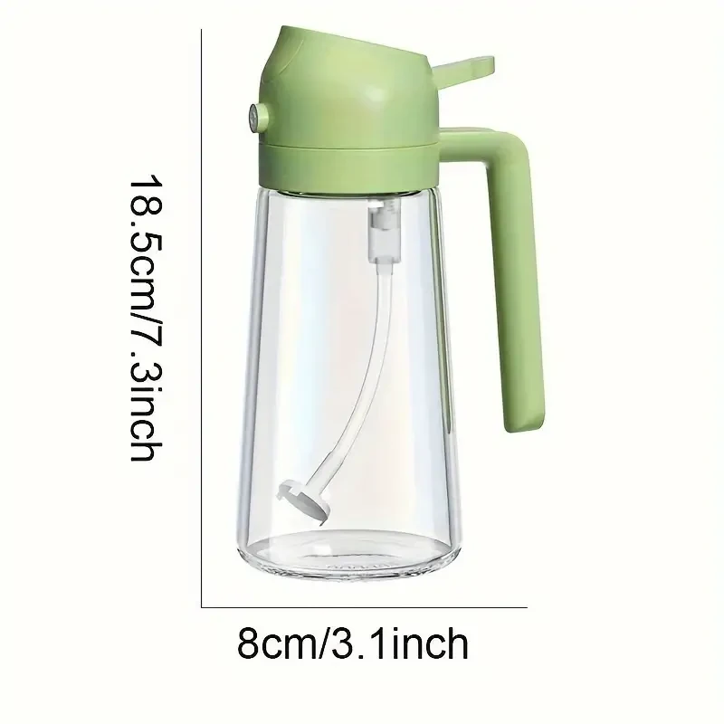 16oz 2-in-1 Olive Oil Dispenser and Oil Sprayer Bottle for Kitchen