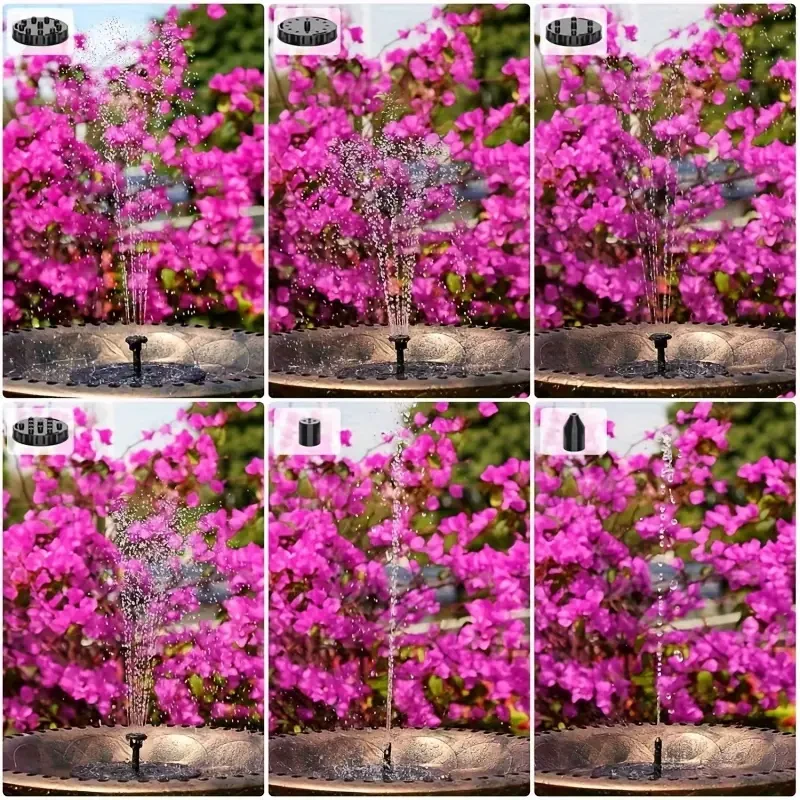 3.5W Solar Fountain Pump with 6 Nozzles - Solar Birdbath Fountain for Garden, Pond, Fish Tank, and Aquarium