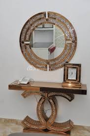 Console Table and Mirror - Silver and Gold