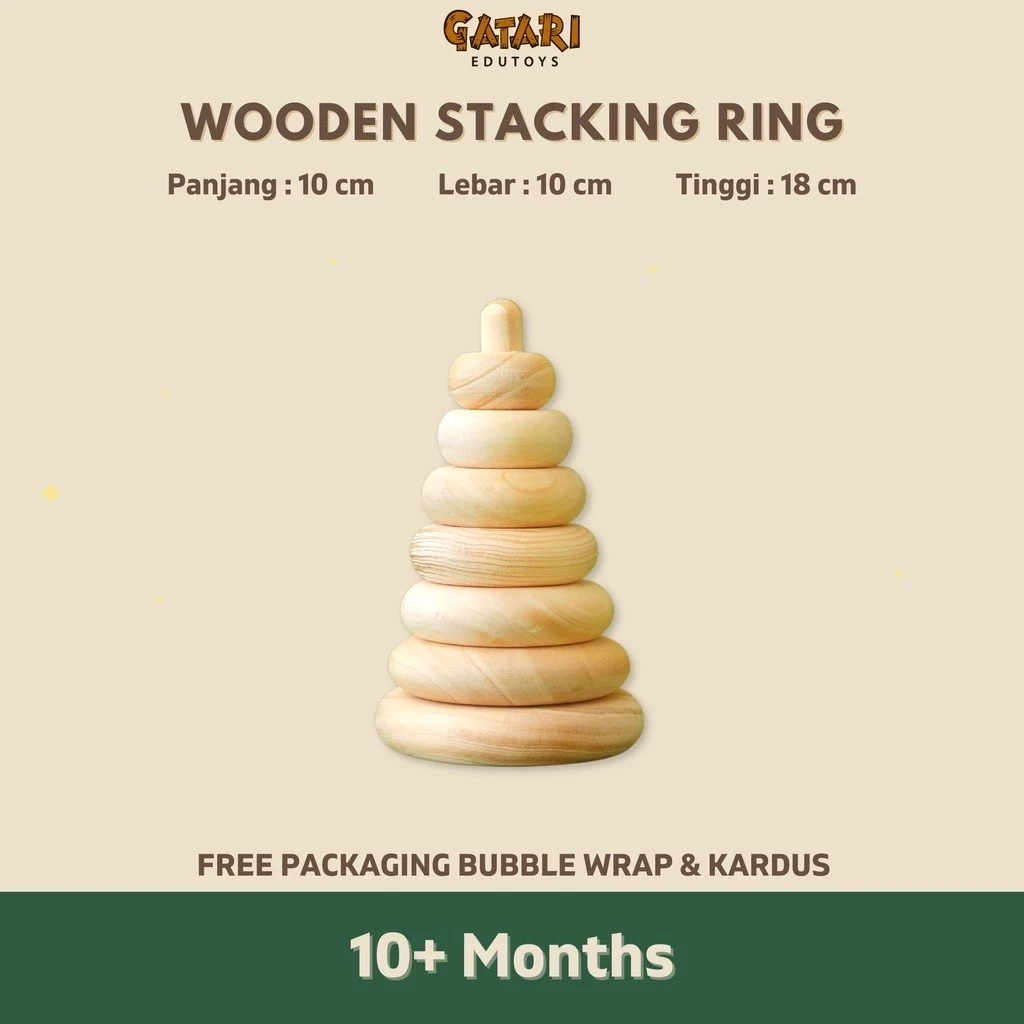 Gatari Edutoys - Wooden Stacking Ring / Wooden Toys