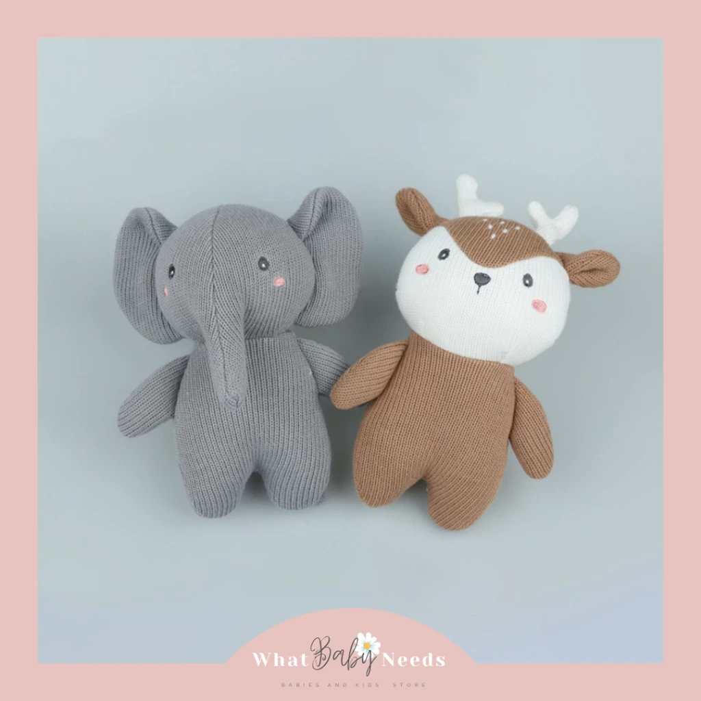 Caitlyn Baby Doll / Animal Knitted Doll / Cute Child Doll / Elephant Deer Rabbit Doll / New Born Bunny Doll