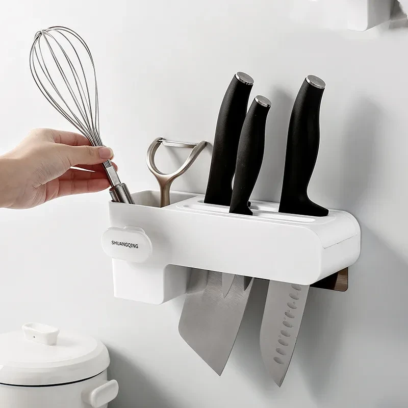 White kitchen knife rack