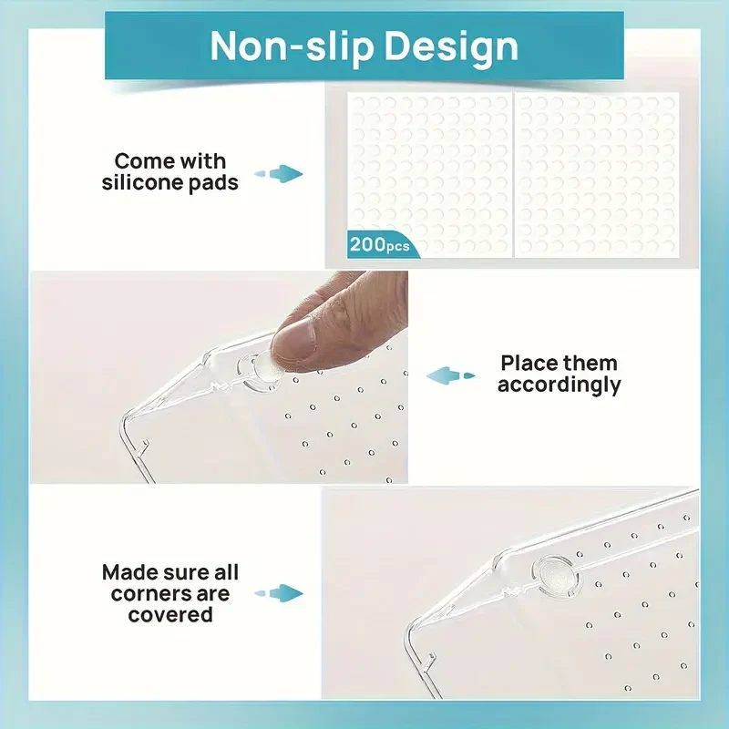 44pcs Clear Plastic Drawer Organizers Set - 4-Size Versatile Organizer Trays