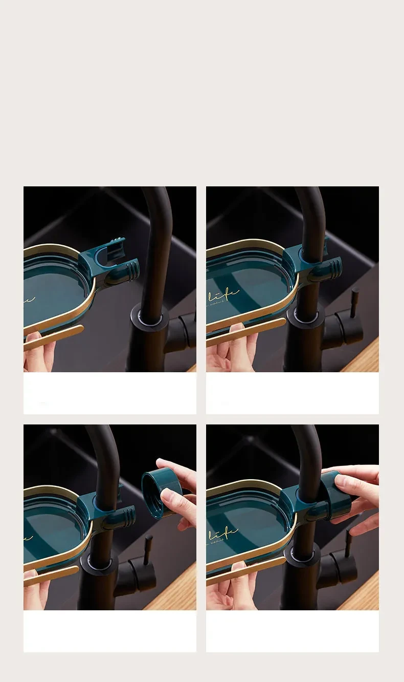 Kitchen Bathroom Sink Sponge Rag Drain Rack