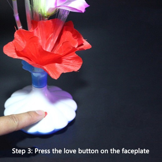 Pointed Rose Flower Vase Fiber Optic Flower