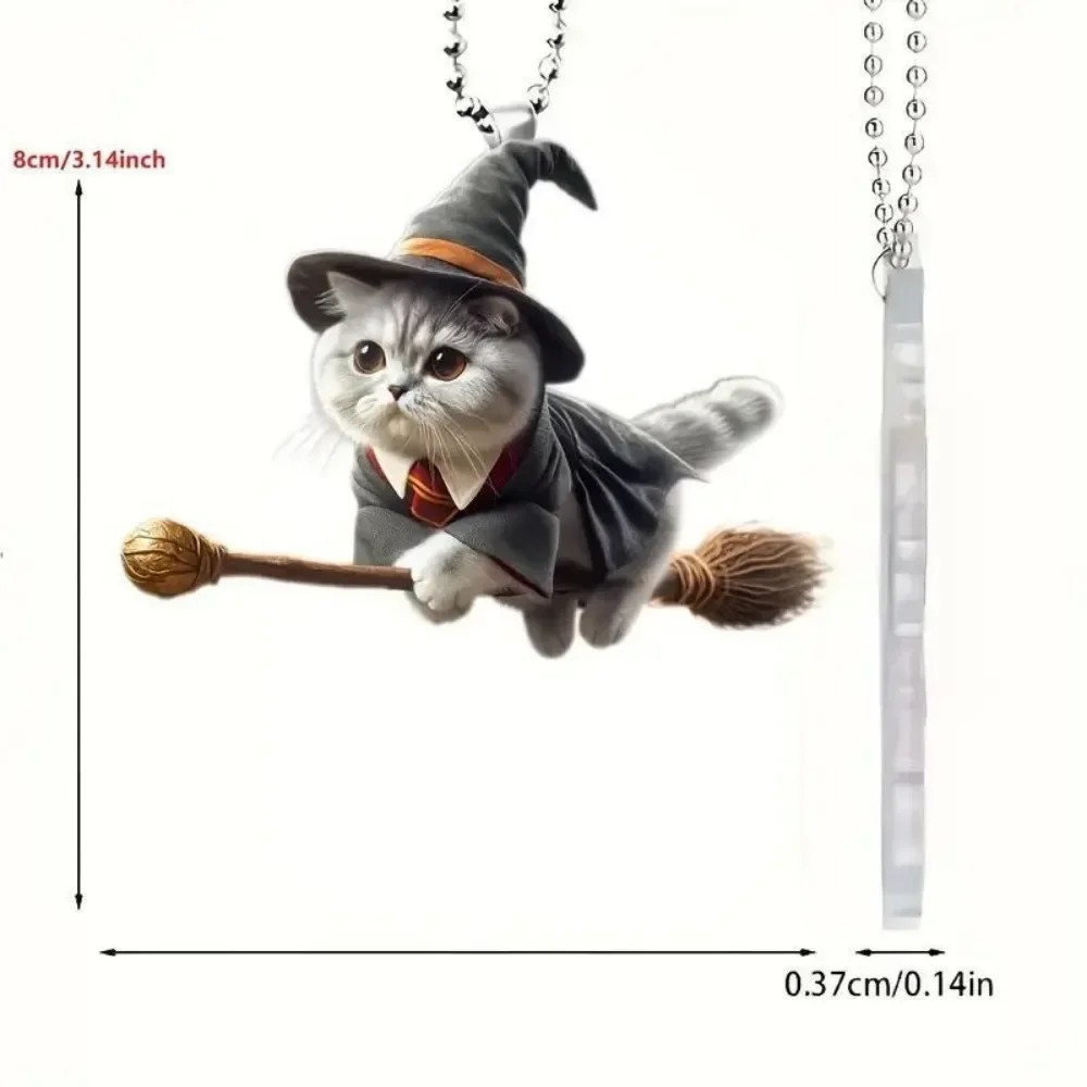 Acrylic Flat Magic Cat Cute Cartoon Pendant