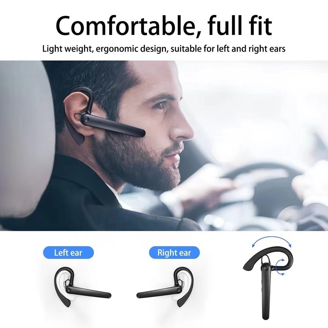 Wireless Earhook Earphone with Dual Microphones