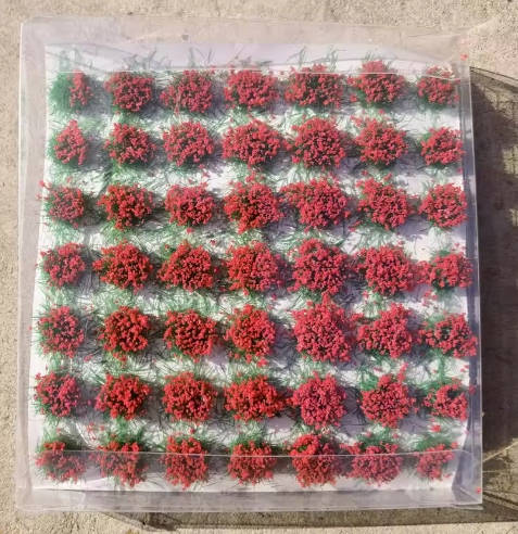 49pcs/box Model Flower Cluster Landscape Garden Decor Static Grass with adhesive Scenery Model Grass Tuft DIY Building Layout