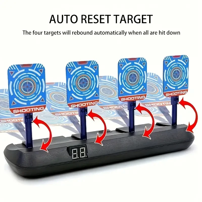 Soft Bullet Gun Target with 4-Digit Electronic Scoring