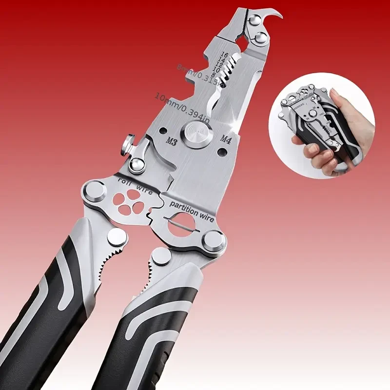 1PC18-in-1 Foldable Wire Stripper Manual Tool for Stripping