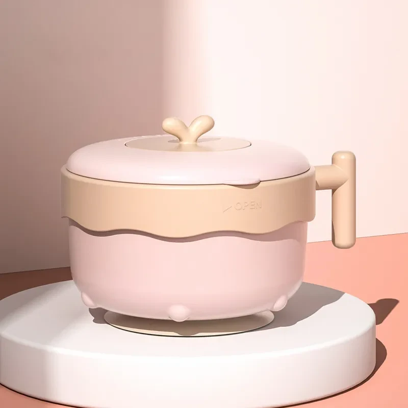 Baby Water Injection Insulation Bowl Anti-fall And Anti-scalding Baby Stainless Steel Suction Cup Bowl