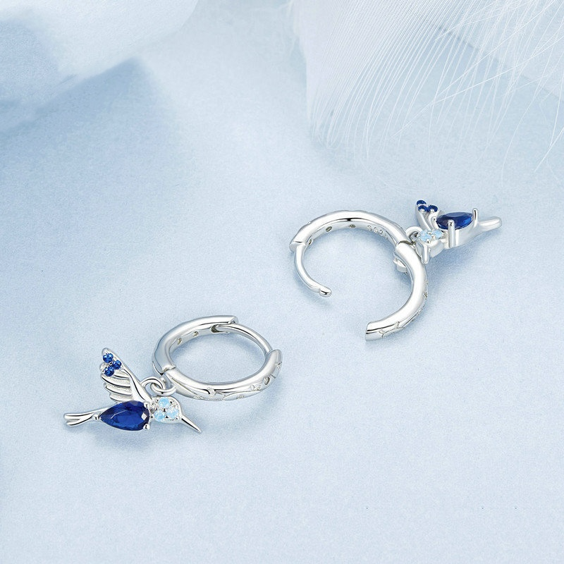Women's S925 Sterling Silver All-match Small Hummingbird Earrings