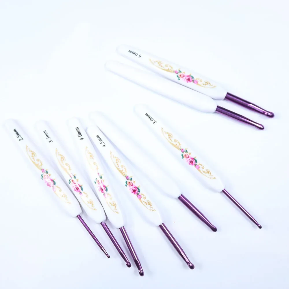 Flower Blue And White Porcelain Aluminum Crochet Hook