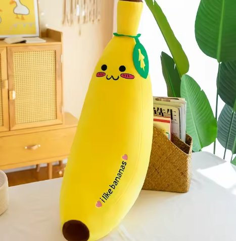 Banana Throw Pillow Long Pillow Cute Lazy Bed Leg Hug Doll Super Soft Girl Doll Plush Toy