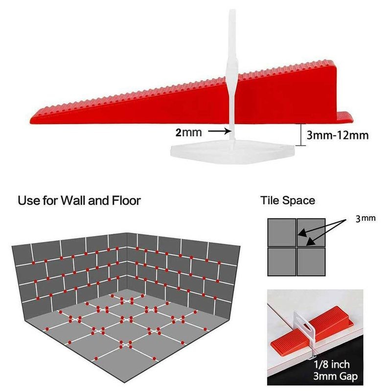 Clips Tile Leveling System Kit Floor Wall Spacer Tiling Tool Set