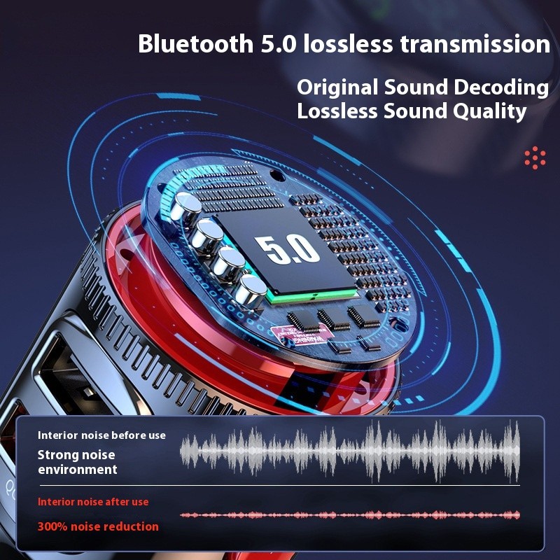 T23 Car MP3 Bluetooth Player Car Lossless Music Multifunctional Car Cigarette Lighter FM