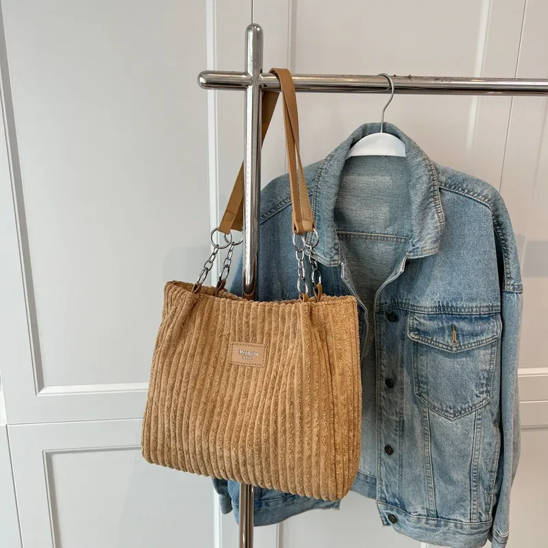 Women's Fashion Casual Large Capacity Corduroy Shoulder Bag