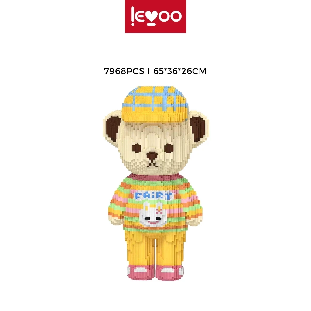 Toy Block Building Set Particles Bear Teddy Shape Carding Ted and Fairt Funny Super Big