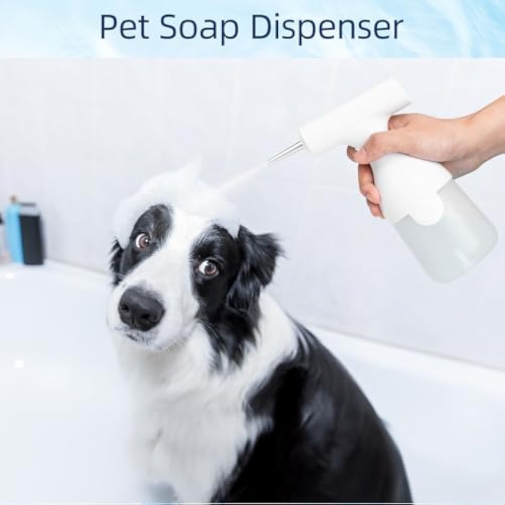 Electric Dog Cleaning Foam Soap Dispenser Soap Dispenser For Pet Bath Kitchen Sink Bathroom Rechargable And USB Cable