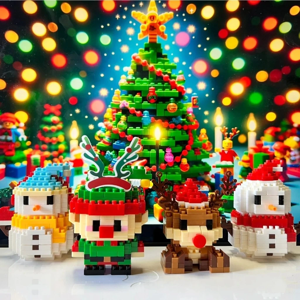 Babee Toy Christmas Nano Block Christmas Toys Stacking Building Block Block Snowman Bricks Educated Gift