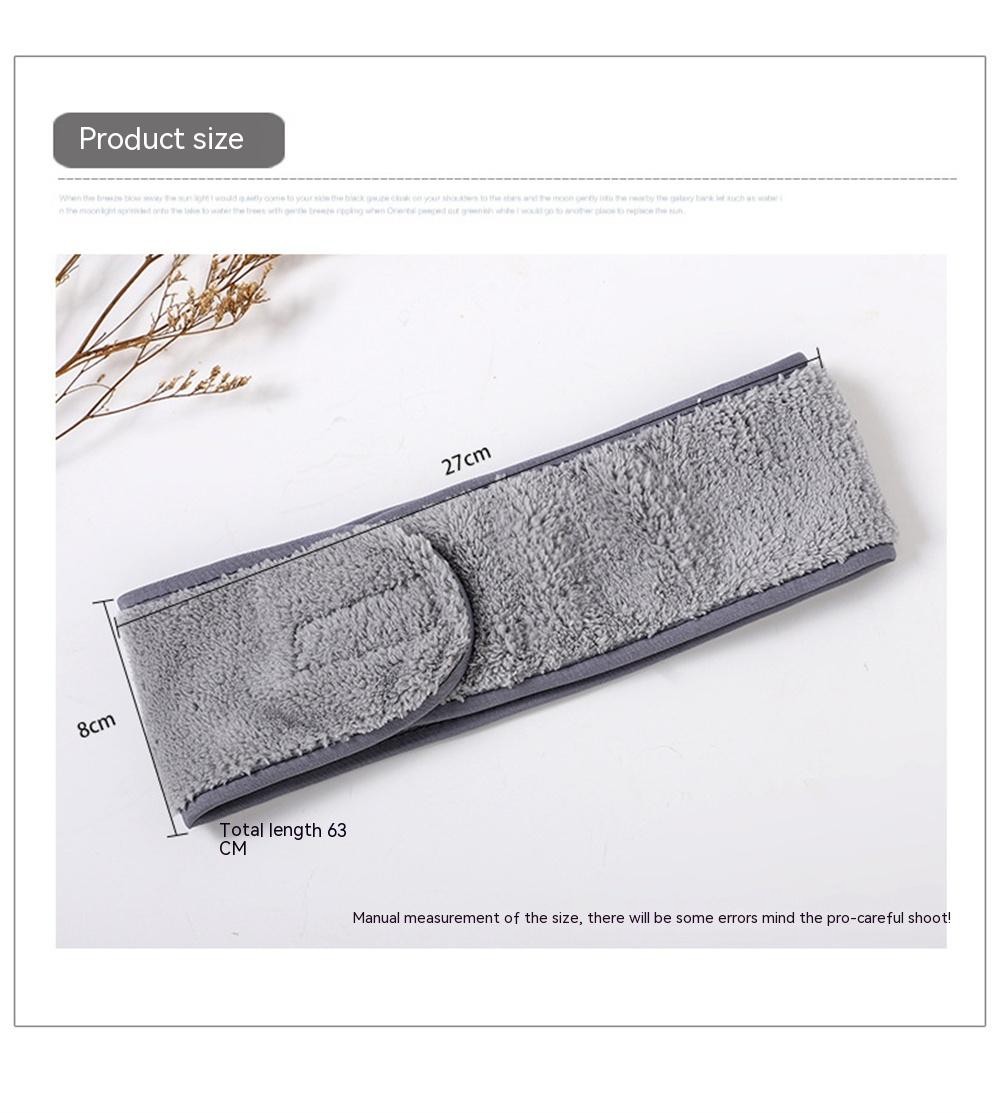 Solid Color Coral Velvet Velcro Makeup Hair Band