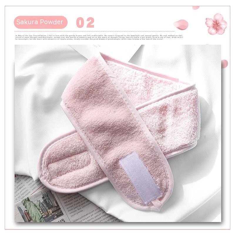 Solid Color Coral Velvet Velcro Makeup Hair Band