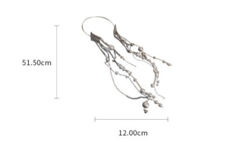 Geometric Crystal Pearl Ball Beads Chain Long Hair Accessories