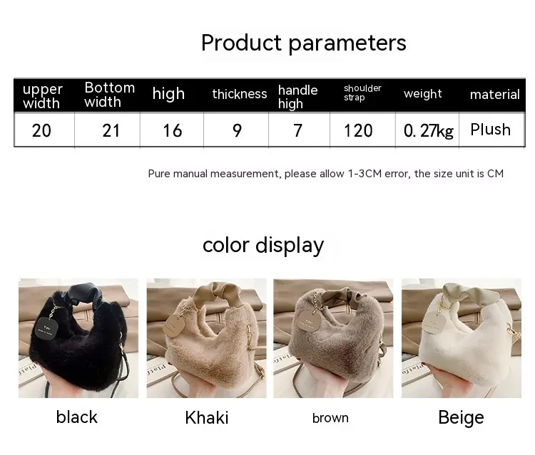 Winter Tote Cute Plush Women