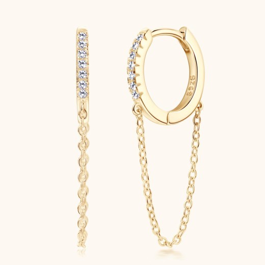 Fashion Personality Bling Diamond Earrings Tassel Chain Ear Ring